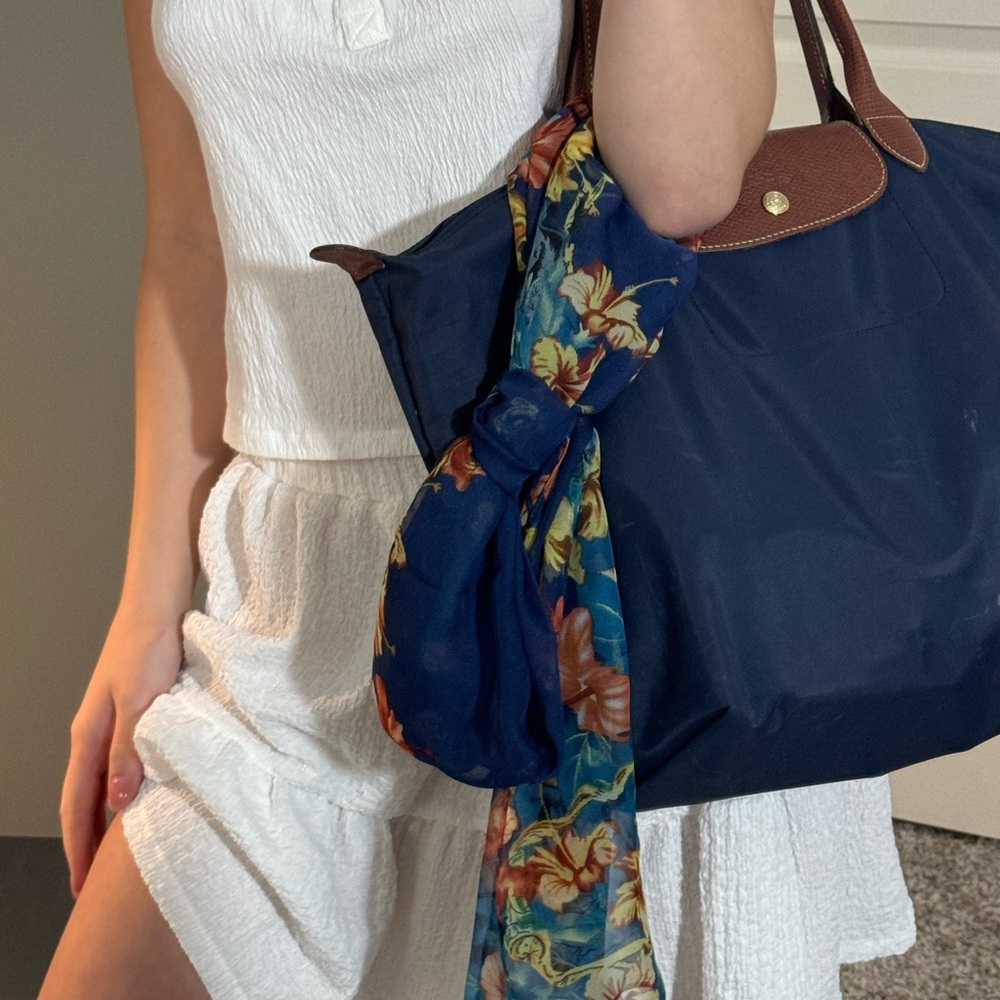 Blue floral scarf
